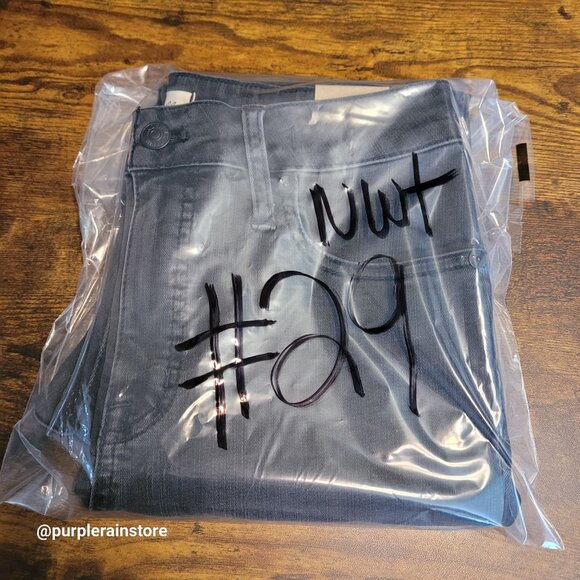 Madewell Jeans 26 Curvy Skinny High Rise Tummy Control Black Sea Wash H6389 NWT - Picture 15 of 15